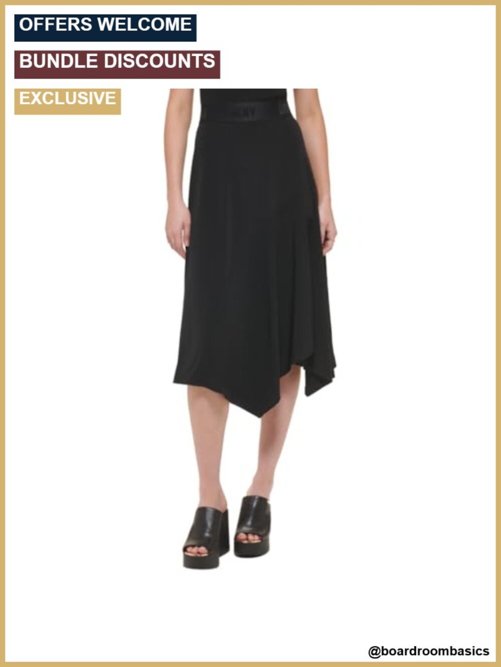 Pull On Overlay Matte Jersey Knit Skirt High Rise Casual